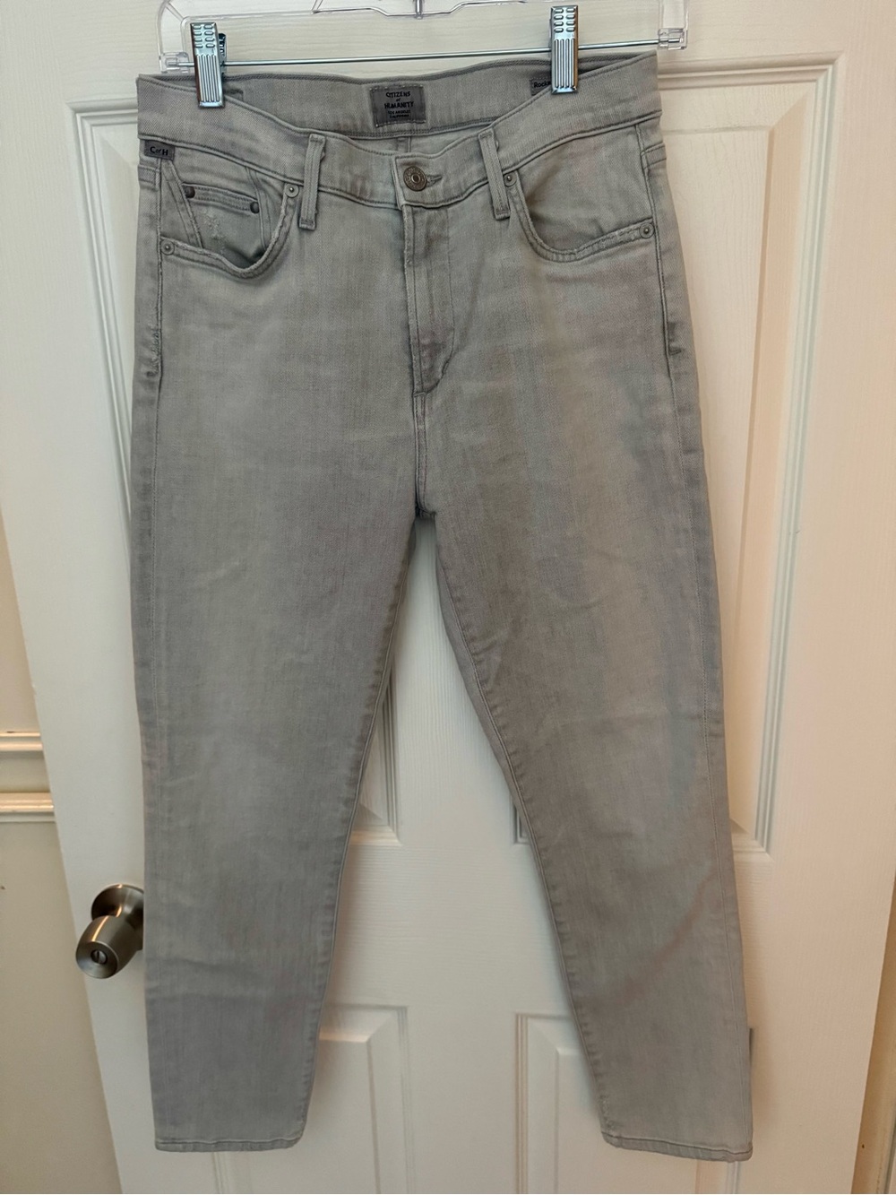 Citizens Of Humanity Light Gray Skinny Crop Jeans